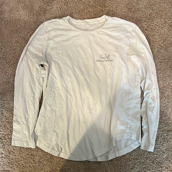 White Graphic T-Shirt with Pabst Blue Ribbon Design - Picture 5 of 5